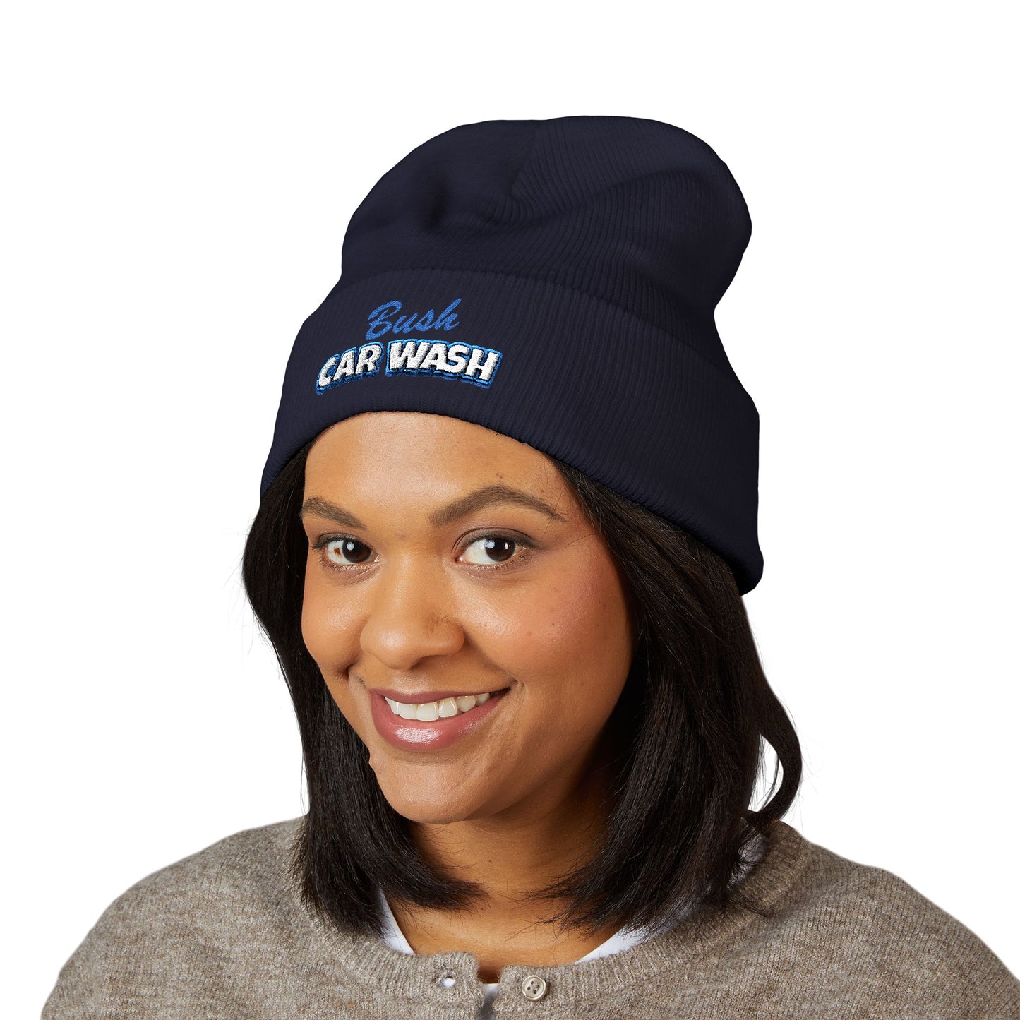 Classic Cuffed Beanie — Embroidered "Bush Car Wash" Logo