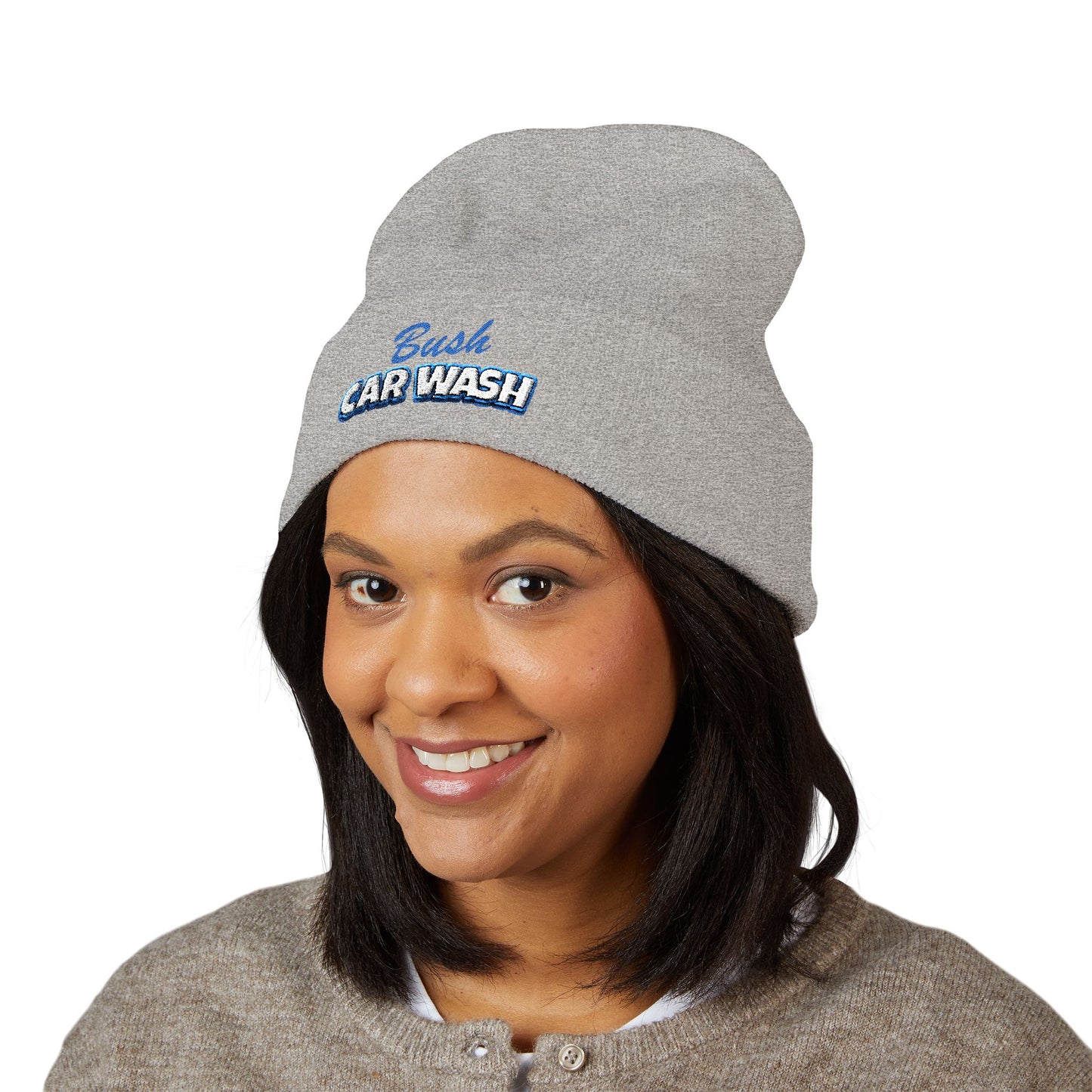 Classic Cuffed Beanie — Embroidered "Bush Car Wash" Logo