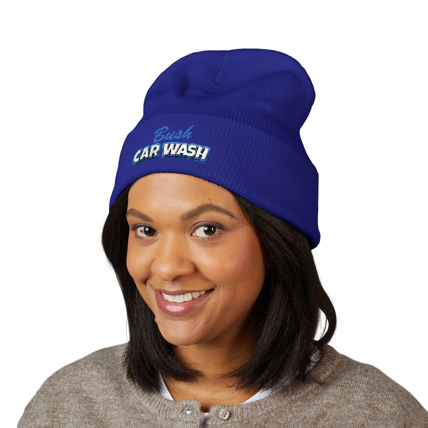Classic Cuffed Beanie — Embroidered "Bush Car Wash" Logo